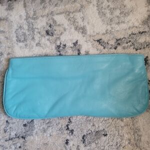 Lorelei Turquoise Leather Clutch